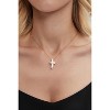 White Pearl Cross Pendant Necklace Minimalist Faith Jewelry - 2 of 4