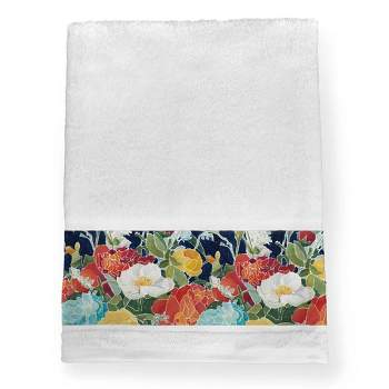 Laural Home Midnight Floral 27"W x 51"L Bath Towel