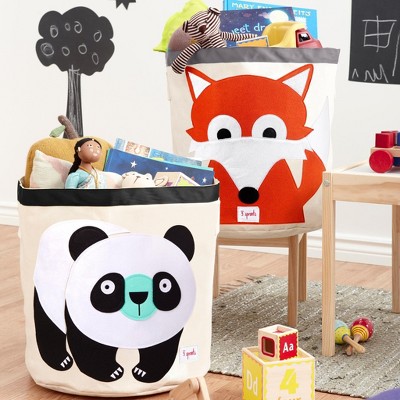 Panda-themed Canvas Storage Bin with Easy-Clean Lining