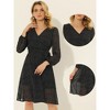 Allegra K Women's Boho Floral V Neck Tie Waist Long Sleeve Chiffon Wrap Midi Dress - 2 of 4