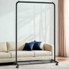 Heavy-Duty Clothes Rack with Dense Mesh Storage Shelf, 25.4mm Metal Garment Rack with Wheels and 2 Brakes Freestanding Clothes Rack - 3 of 4