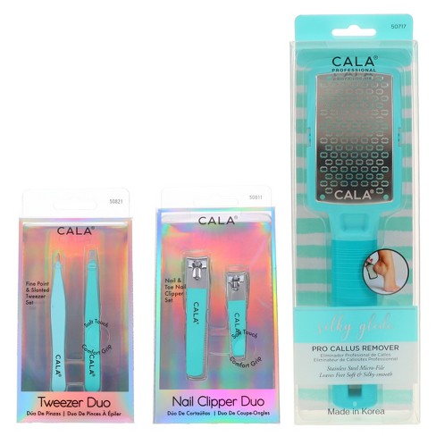 Cala Nail Clipper Duo Mint Tweezer Duo Mint Silky Glide Pro Callus Remover Aqua Combo Pack Target