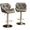 DOMETOUR Contemporary Faux Leather Bar Stools Adjustable Height Set of 2 - 4 of 4