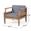 Set of 2 Acacia Wood Patio Chair With Cushions, Outdoor Wood Armchair, All-Weather Patio Furniture for Backyard or Garden-Maison Boucle - 3 of 4