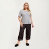 Anna-Kaci Lounge Women's 2-Piece Set Soft Knit Short Sleeve Top and Heart Print Capri Pajama Pants with Stretch Waist Tie - 4 of 4