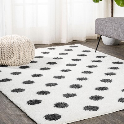 Pere Modern Charcoal Dot Shag Area Rug  - JONATHAN Y