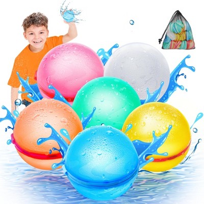 Clovercat Reusable Water Balloons, Refillable Water Balloons for Kids and Adults, Eco-Friendly, Latex-Free Silicone, Multiple Color