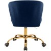 Meridian Furniture Finley Swivel Adjustable Navy Velvet and Gold Office Chair - image 3 of 4