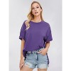 EXLURA Womens Summer Oversized T Shirts Casual Short Sleeve Loose Maternity Tops Crewneck Tunic Plus Gym Workout Top - 2 of 4
