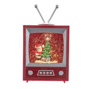 Kurt Adler 8.5-Inch Battery-Operated Rudolph and Santa Musical TV Table Piece - 1 of 4