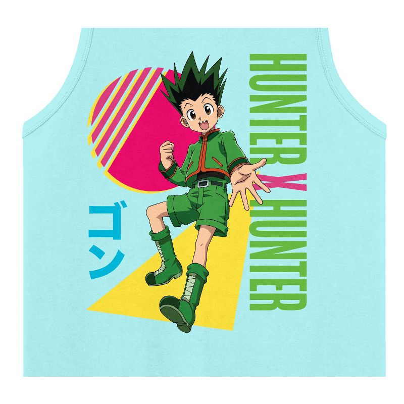 Hunter X Hunter Gon With Colorful Shapes Crew Neck Sleeveless Celadon Men's Tank Top, 4 of 5