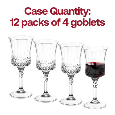 11 oz. Clear Crystal Cut Plastic Wine Goblets