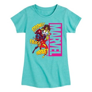 Girls' - Marvel - Super Hero Women Sound Effects Fitted Short Sleeve Graphic T-Shirt - 1 of 4