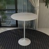 LeisureMod 36" Round Bar Height Dining Table with Sintered Stone Top and White Stainless Steel Pedestal Base Verve Collection - 2 of 4