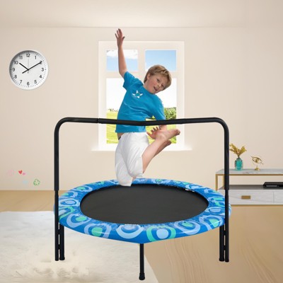 VisioGear Trampoline, Exercise Trampoline with Foam Handle, Round Bouncer for Kids, Blue, 48"*48"*35"
