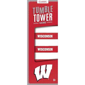 MasterPieces Real Wood Block Tumble Towers - NCAA Wisconsin Badgers
