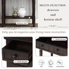 PAGED Distressed Solid Wood Narrow Console Table with 3 Drawers & Bottom Shelf, Entryway Sofa Table with Tapered Legs, Small Entryway Table - 4 of 4