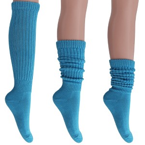 Women's Slouch Socks – Soft Cotton Scrunch Socks, Retro Knee-High Boot Socks for Casual Wear & Comfort (6 Pairs) - 1 of 1