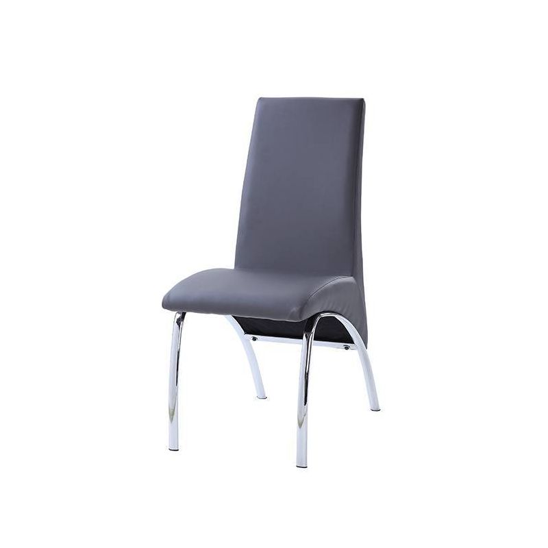 Set of 2 17&#34; Noland PU Dining Chairs Gray/Chrome - Acme Furniture, 3 of 9