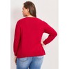 Avenue Women's Plus Size Americana Long Sleeve Crewneck - 3 of 4