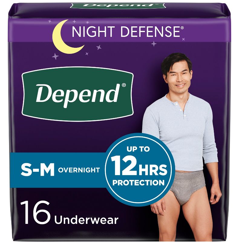 Depend Night Defense Incontinence Disposable Underwear for Men - Overnight Absorbency, 1 of 8