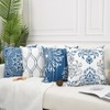 Decorative Throw Pillow Covers 18x18 Set of 4, Blue Modern Simple Square Pillow Case Cushion Cover - 4 of 4