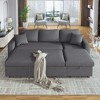 87.4" Upholstery L-Shape Sectional Sleeper Sofa with Pull-Out Bed, Storage Chaise Lounge, and 2 Pillows - 2 of 4