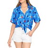 HAPPY BAY Women's Casual Beach 4th of July Short Sleeve Blouse Shirt Patriotic Button Up Dress Tops Tee Shirts Summer Hawaiian Blouses - 3 of 4