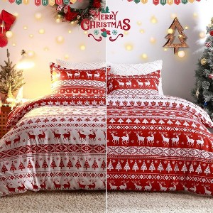 3 Piece Christmas Bedding Duvet Cover Set - 1 of 4