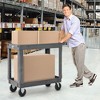 Tangkula 2-Tier Utility Cart Heavy-Duty PP Service Cart w/ 550 LBS Max Load for Warehouse - 3 of 4