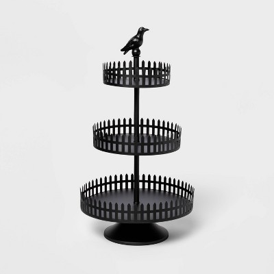 Photo 1 of Tiered Metal Black Halloween Tray - Hyde  EEK! Boutique