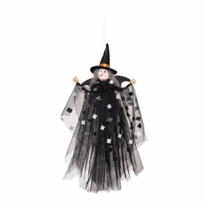Gallerie II Large Black & Silver Witch Ornament - 1 of 3