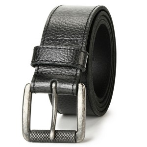 Wrangler Men's 38mm Pebble Leather Belt - Roller Buckle Casual Belt for Jeans & Everyday Wear, Tonal Stitched Design - 1 of 4