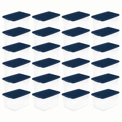 Sterilite 64 Quart Latching Hinged See-through Plastic Stacking Storage ...