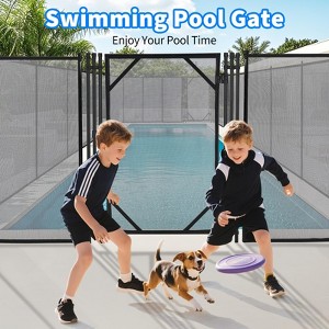 TROPOW  Pool Fence Gate, Heavy Duty Steel Aluminum Frame, Pool Safety Fence Gate Kit with Stainless Steel Latch , DIY Installation, Black - 1 of 4