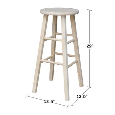 Parawood 30" Unfinished Backless Barstool