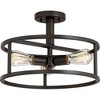 Quoizel Lighting New Harbor 3 - Light Semi-Flush Mount in  Western Bronze - 4 of 4