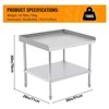 Stainless Steel  Commercial Work Table, Adjustable Height Legs, 2" Edge Baffle for Restaurant Kitchen Hotel Home - 2 of 4