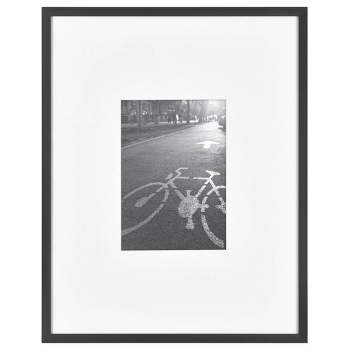 11.3" x 14.4" Matted For 5" x 7" Thin Metal Gallery Frame Black - Threshold™