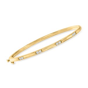 Ross-Simons 0.33 ct. t.w. Diamond Station Bangle Bracelet in 18kt Gold Over Sterling - 1 of 4
