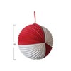 Storied Home Crinkle Paper Folding Ball Ornament, Red and White - 2 of 2