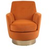 Sapphtopaz 1pc Accent Chair Upholstered Swivel Barrel Chair with Gold Stainless Steel Base, Living Room Chair Reading Chairs - 3 of 4