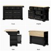 PAGED Modern Kitchen Island with Drop Leaf, Rolling Kitchen Cart with Pull Out Trash Can Storage, 5 Open Side Racks for Kitchen - 3 of 4