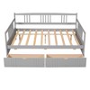 NicBex Full Size Daybed Modern Wooden Bed Frame with 2 Storage Drawers and Guardrails for Bedroom, Living Room, No Box Spring Required - 3 of 4