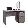Vynxaria Modern Desk - Medium Grey Finish, 2 Spacious Drawers, Open Shelf, Integrated Cord Management - 2 of 4