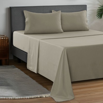 Queen Sheet Set - 3 Piece Microfiber Bed Sheets With Deep Pocket Fitted Sheet & 2 Pillowcases