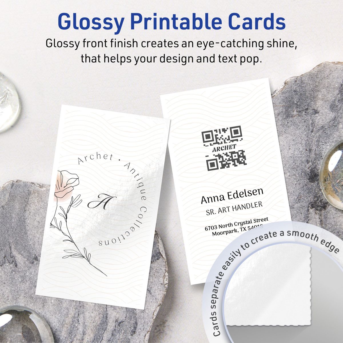 2" x 3-1/2" Rectangle, Glossy White Business Cards - thumbnail 2