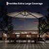 10FT Cantilever Umbrella w/ Solar Lights, 360° Rotation & Tilt, Easy Crank, UV Protection for Pool, Deck, Backyard - 4 of 4
