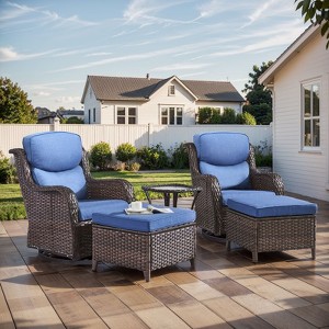 Gymojoy Outdoor Gliders Chairs Swivel Chairs Ottoman with 5-Inch Thick Cushions - 1 of 4