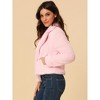 INSPIRE CHIC Women's Autumn Winter Cropped Notch Lapel Faux Fur Fluffy Jacket - 4 of 4
